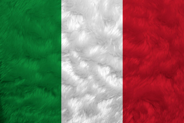 毛巾布图案意大利国旗，折痕意大利国旗背景。图片下载