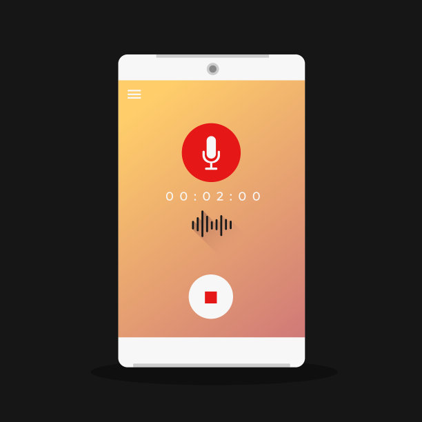 智能手机音频记录器播放器UI图片下载