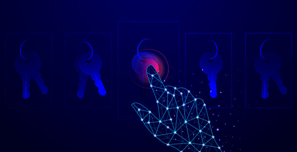 键选择多边形手。成功和成就的象征。股票矢量插图。键选择多边形。图片下载