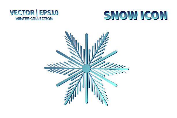 雪花矢量图标。圣诞和冬天的雪花元素。孤立扁平的新年节日装饰插图。寒冷天气对象设计图片下载