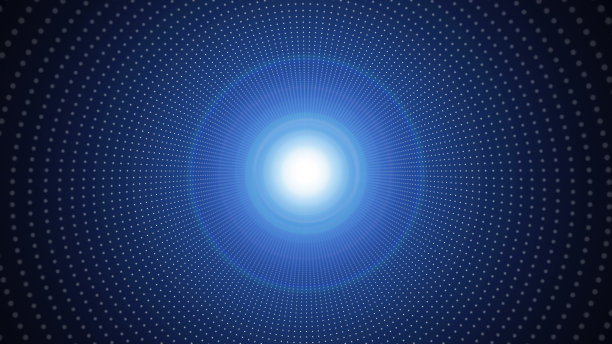 未来的空间隧道门户以闪烁的光线网格线框墙点线和圆形漩涡波面带门为数字空间星系科学技术抽象概念图片下载