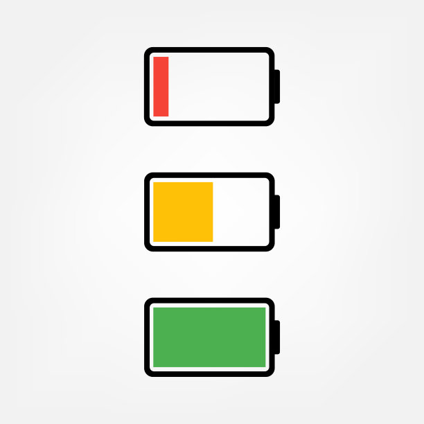 电池图标:充电和放电图片下载