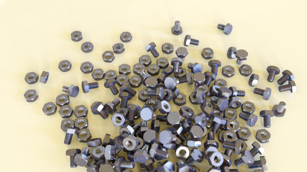 五金商店螺母螺栓金属螺钉3D插图图片下载