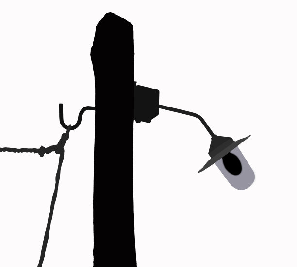 木制灯柱上的老式复古街灯。图片下载