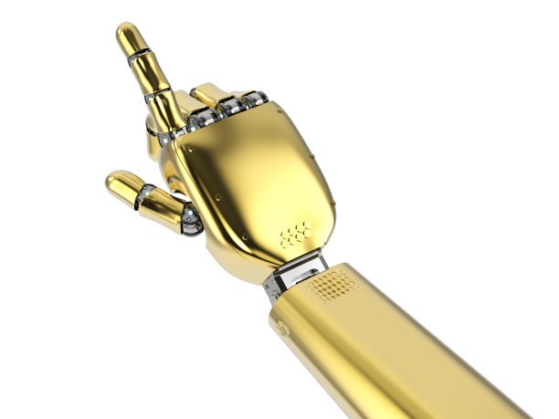 机械手手指点孤立图片下载