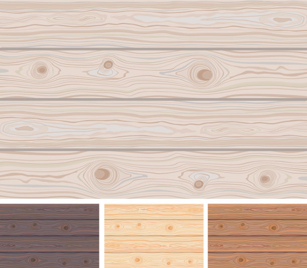 一套木制条纹纹理背景。棕色的木墙，木板，桌子或地板表面。切菜板。多彩的天然木板路表面。矢量插图。图片下载