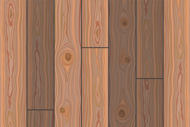 木质条纹纹理背景。棕色的木墙，木板，桌子或地板表面。切菜板。木板路表面为你的文本的地方。矢量插图。图片下载