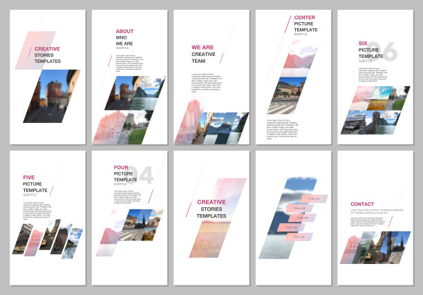 创意社交网络故事设计，垂直横幅或传单模板与彩色梯度几何背景。封面设计模板的传单，传单，小册子，介绍，广告图片下载