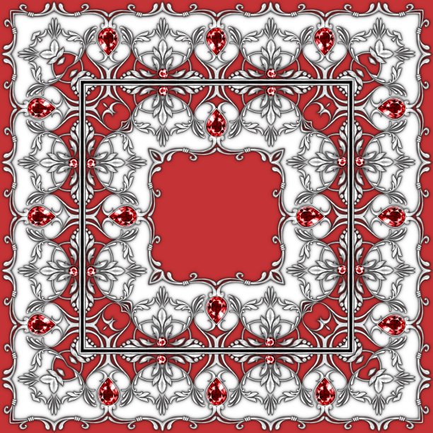 用银卷轴组成的正方形图片下载