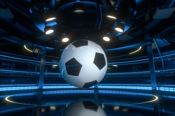 足球和室内竞技场场景，3d渲染。图片下载