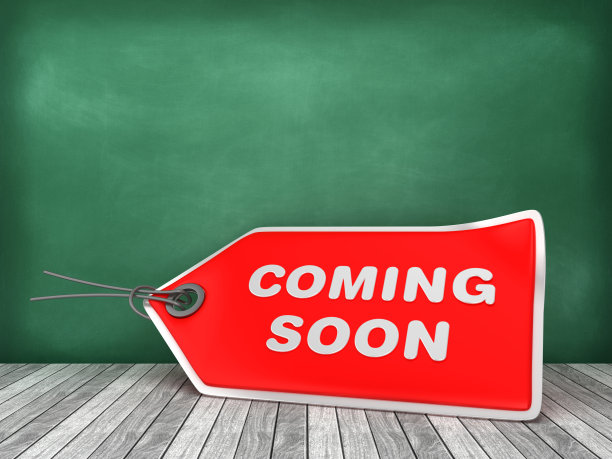 即将到来的价格标签黑板背景- 3D渲染图片下载