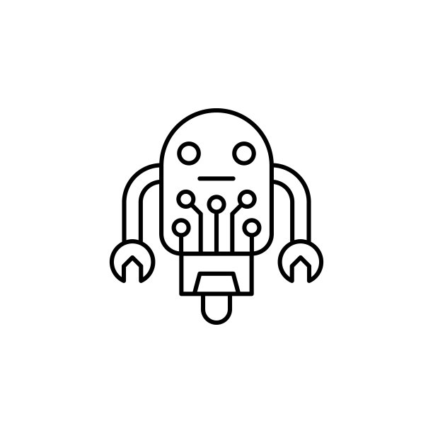 机器人图标。简单的线条，轮廓向量的人工智能图标用户界面和用户体验，网站或移动应用程序图片下载
