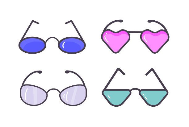 集眼镜孤立素材图片