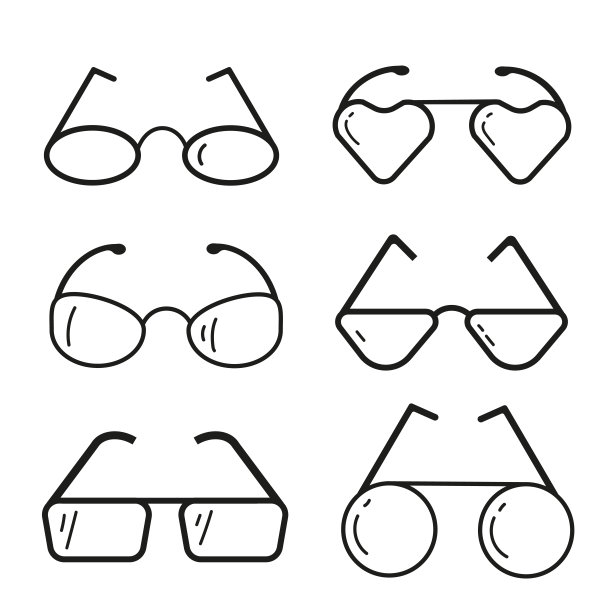 集眼镜孤立图片下载