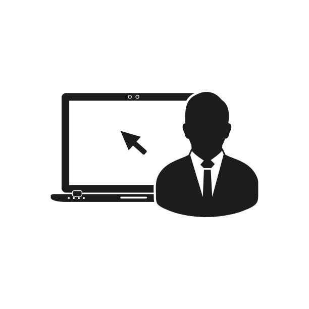 在线培训师图标。平面风格向量EPS。图片下载