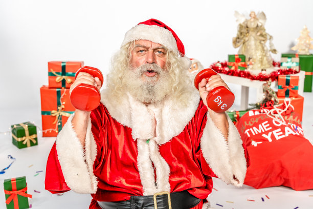 圣诞老人做运动图片下载