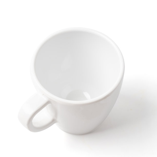 白色杯子孤立的背景图片下载