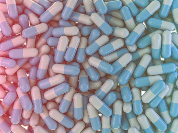 许多彩色药丸抽象的背景。3 d图片下载