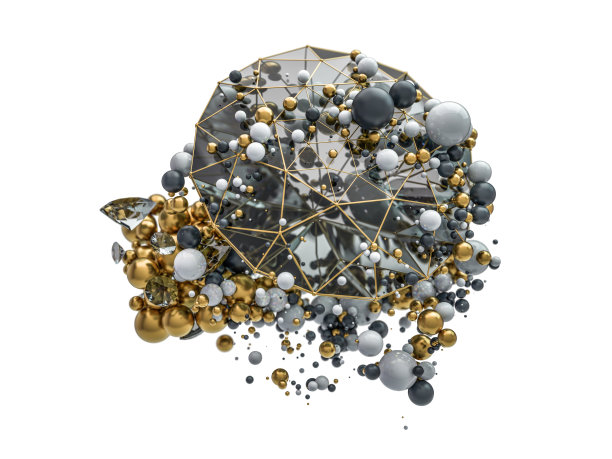 背景上的一组钻石。3 d图片下载