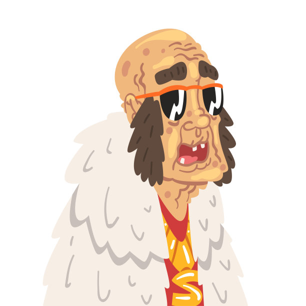 时尚高级男子人物，老人穿着时尚服装和太阳镜矢量插图图片下载