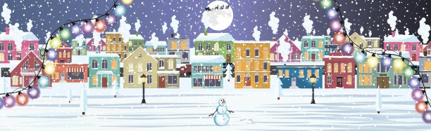 无缝边界与冬季城市景观图片下载