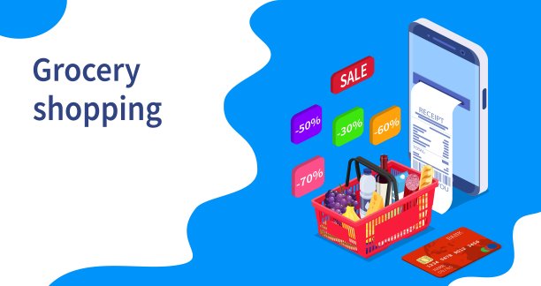 网上购物的概念。图片下载