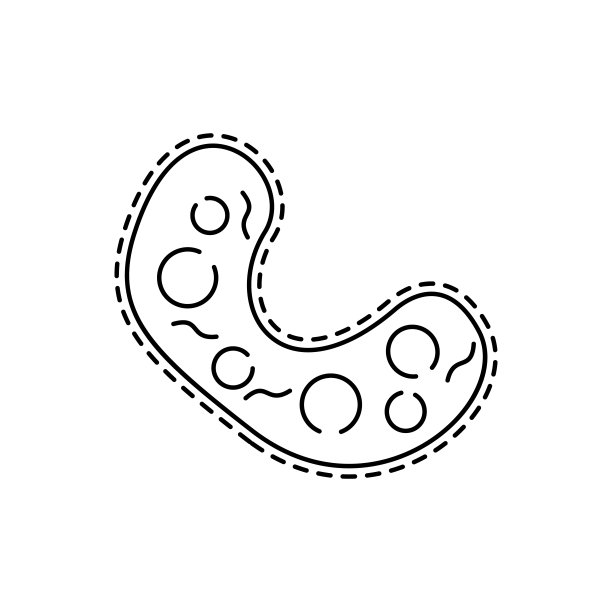 细菌，细胞，科学线图标在白色背景上图片下载