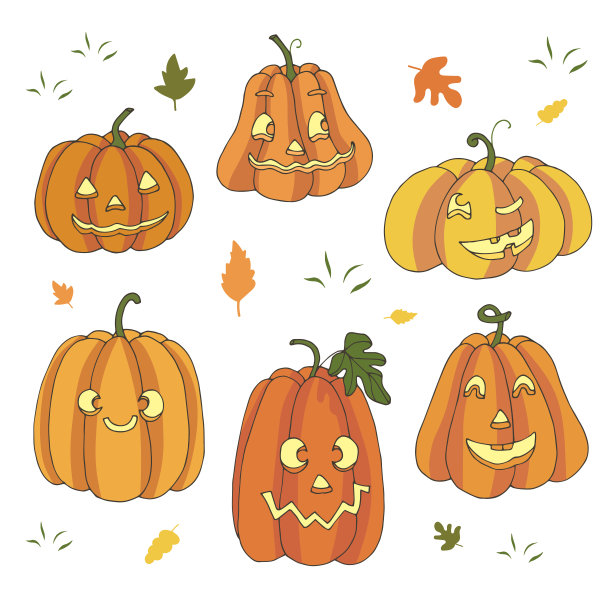 万圣节的南瓜。素材图片
