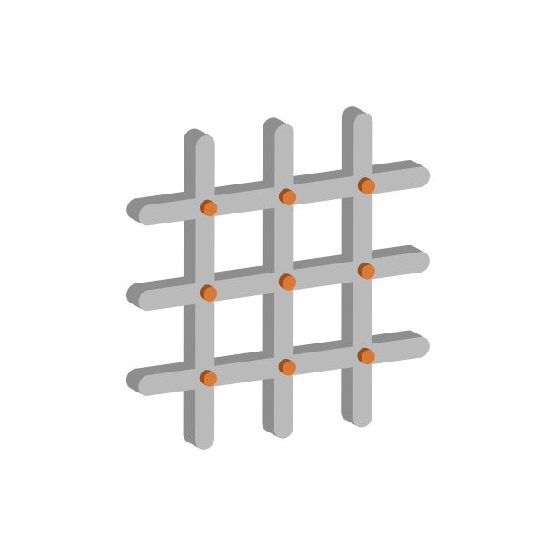 钢格图标。等距和3D视图。图片下载