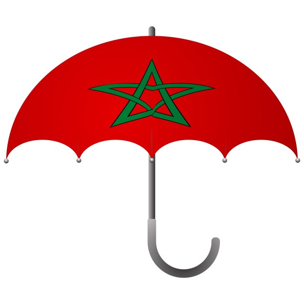 摩洛哥国旗的伞图片下载