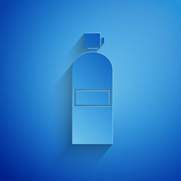 剪纸Aqualung图标孤立在蓝色背景。潜水员用氧气罐。潜水设备。极限运动。在水下潜水设备。纸艺术风格。矢量图图片下载