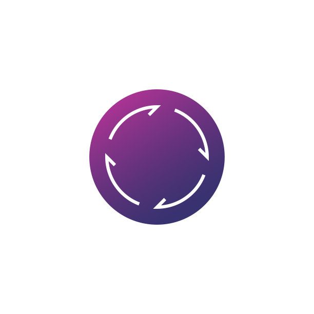 抽象线性圆形箭头图标矢量素材，白色背景图片下载