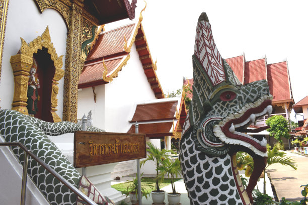 蛇雕塑，琅寺，城市寺，普拉，泰国图片下载