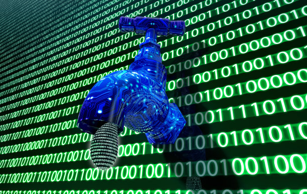 安全漏洞的概念，数据从泄露的软件中跳出来图片下载