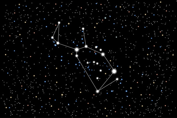 矢量插图的星座狼疮(狼)在一个星空黑色的背景。图片下载