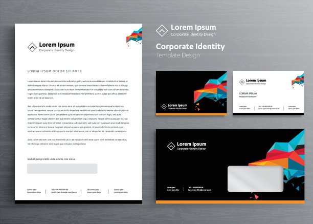 经典文具企业企业标识模板设计，宣传册，传单数字通信报告矢量插图模型图片下载