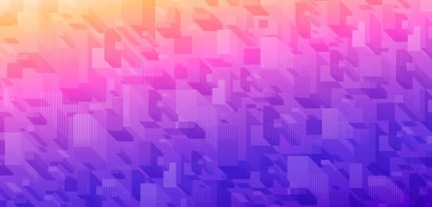 三维等距盒抽象背景。日出或日落，炎热的城市，俯视图。未来都市概念插画。图片下载