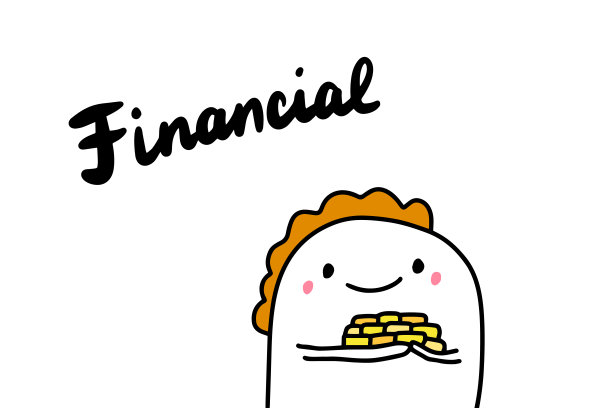 金融手绘矢量插图与卡通人持有钱硬币图片下载