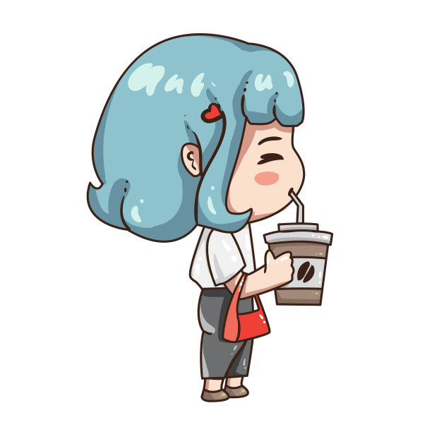 女孩手里拿着一顶咖啡帽。图片下载