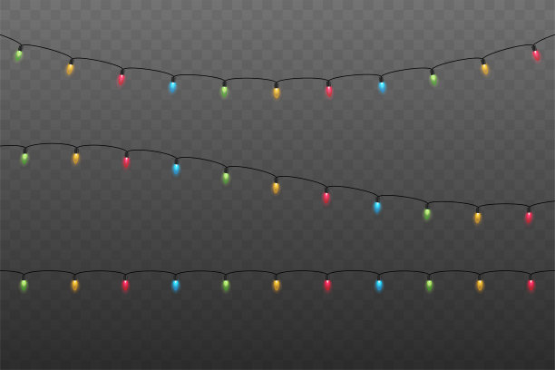 圣诞灯。圣诞贺卡、横幅、海报、图片下载