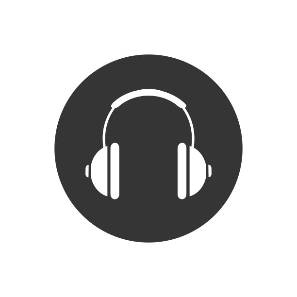 耳机耳机图标在平面风格。耳机矢量插图上的白色孤立背景。音频小工具业务理念图片下载