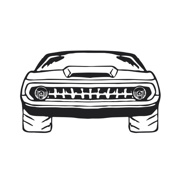 肌肉车手画在白色。向量图片下载