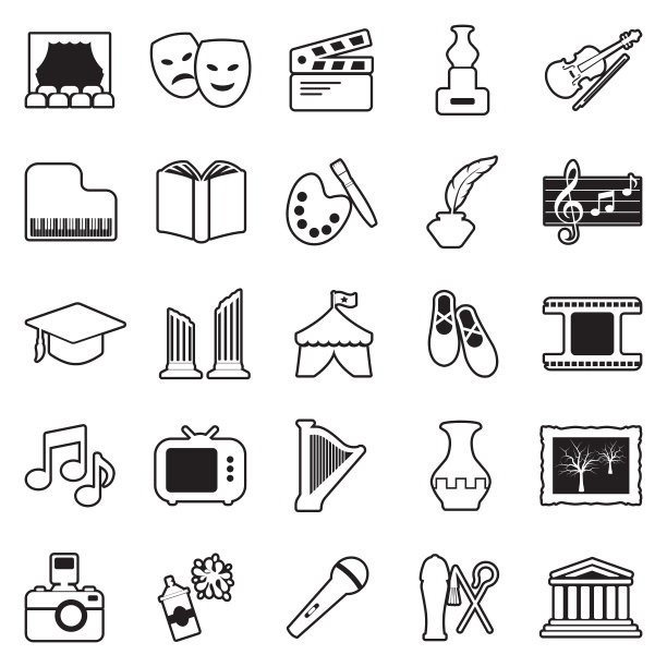 文化图标。线条与填充设计。矢量插图。图片下载