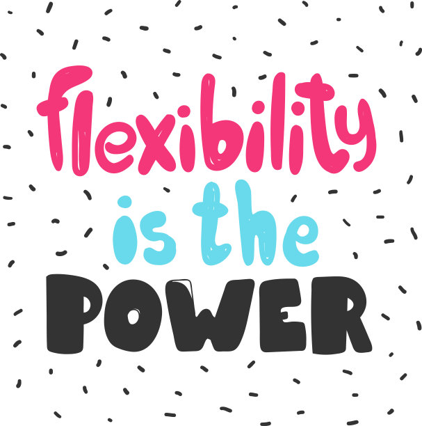 灵活性就是力量。社交媒体内容的贴纸。矢量手绘插图设计。图片下载