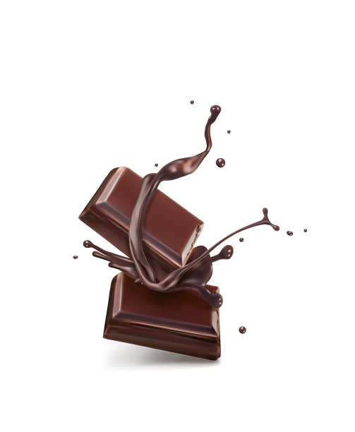 巧克力飞溅巧克力片矢量插图图片下载
