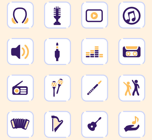 迪斯科或俱乐部图标集图片下载