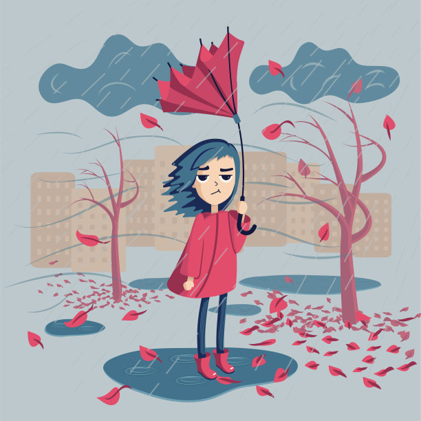 伞的女孩图片下载