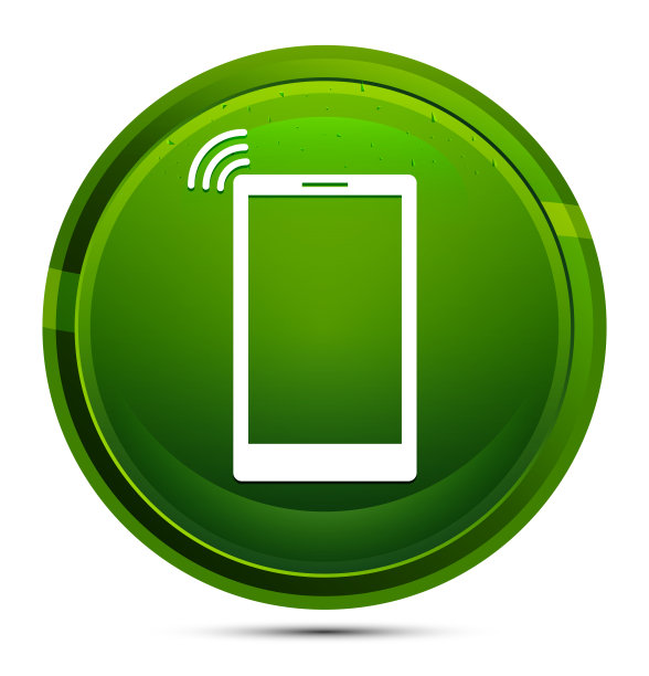 智能手机网络信号图标玻璃绿色圆形按钮插图图片下载