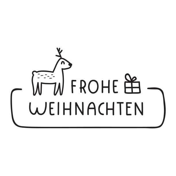 手绘的徽章-圣诞快乐在德语里是圣诞快乐。图片下载