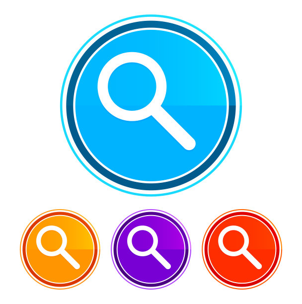 放大镜图标平面设计圆形按钮设置插图设计图片下载